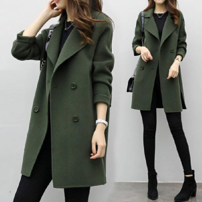 Autumn and winter coats, woolen jackets for women, mid-length, cocoon-shaped double-ed woolen fabric, loose and slimming Hypersku