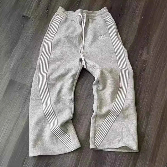 Casual Loose Straight Leg Pants Striped 2025 Summer Fashion Trend Brand Street Hip-hop Jogging Men's Women's Harajuku Sweatpants