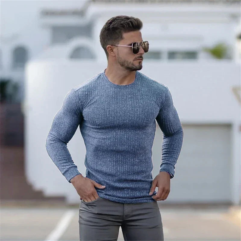 New Autumn Fashion Thin Sweaters Men Casual Long Sleeve Pullovers Man O-Neck Solid Slim Fit Sweaters Knitting Tops pull homme GONZALES ONLINE SHOP