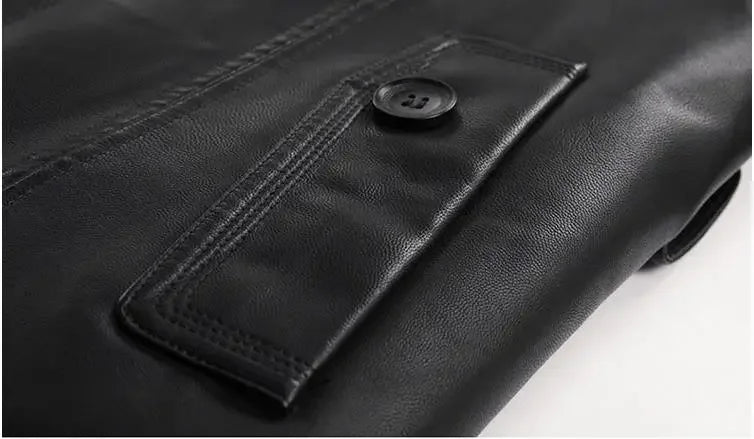 Batmo 2024 New Arrival Autumn & Winter Men's Leather Trench Coat - Thicked Real Leather Long Overcoat for Plus Size S-5XL - GONZALES ONLINE SHOP