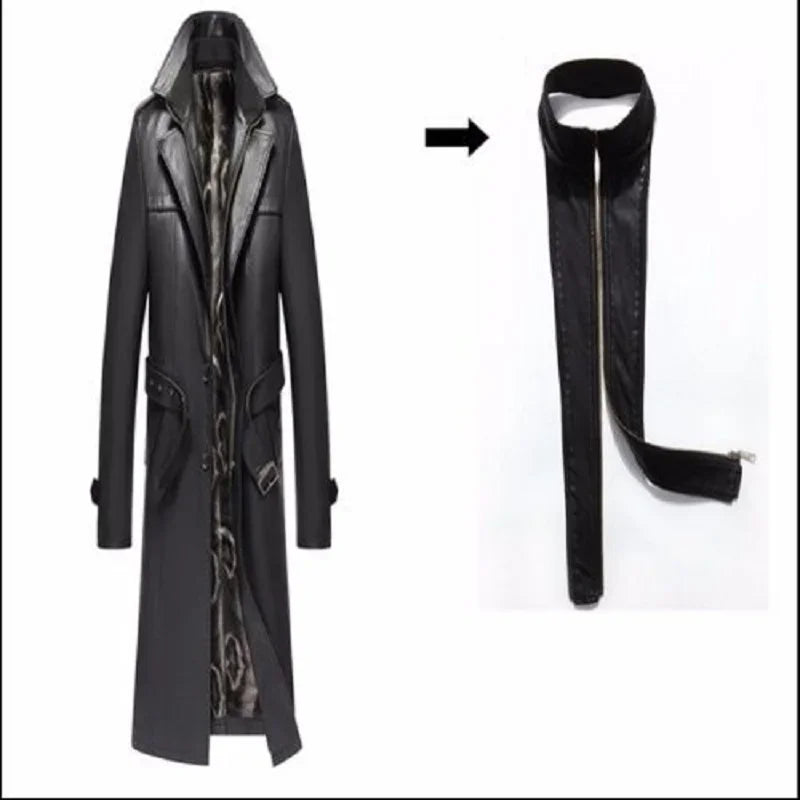 Batmo 2024 New Arrival Autumn & Winter Men's Leather Trench Coat - Thicked Real Leather Long Overcoat for Plus Size S-5XL - GONZALES ONLINE SHOP