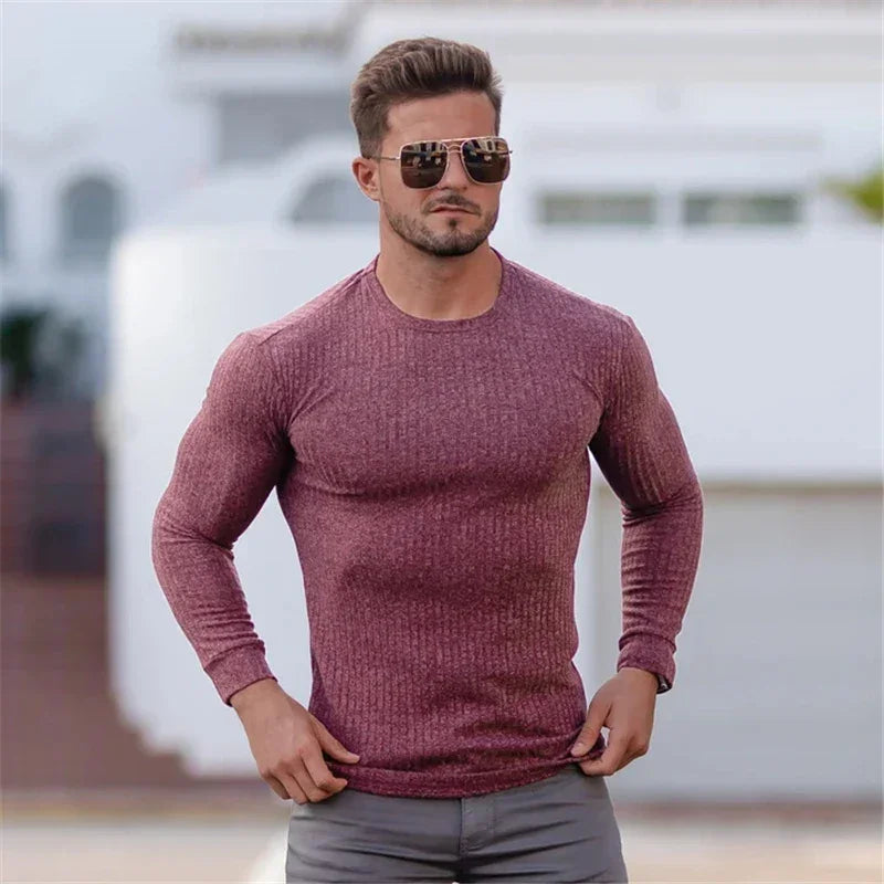New Autumn Fashion Thin Sweaters Men Casual Long Sleeve Pullovers Man O-Neck Solid Slim Fit Sweaters Knitting Tops pull homme GONZALES ONLINE SHOP