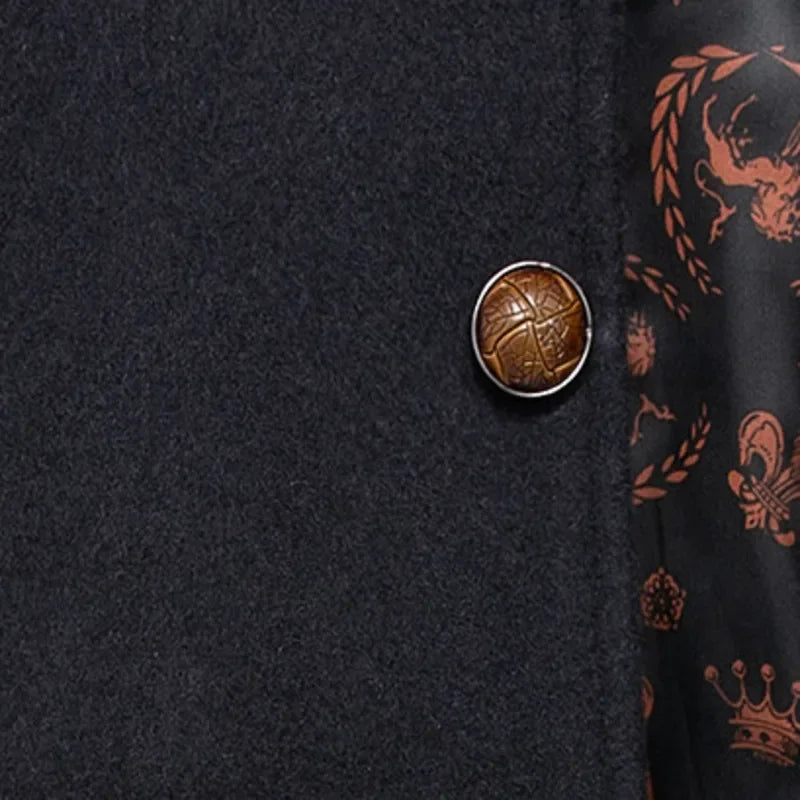 Autumn Winter Men's Wool Trench Coat Fashion Double Collar Blends Thicken Business Overcoat - GONZALES ONLINE SHOP