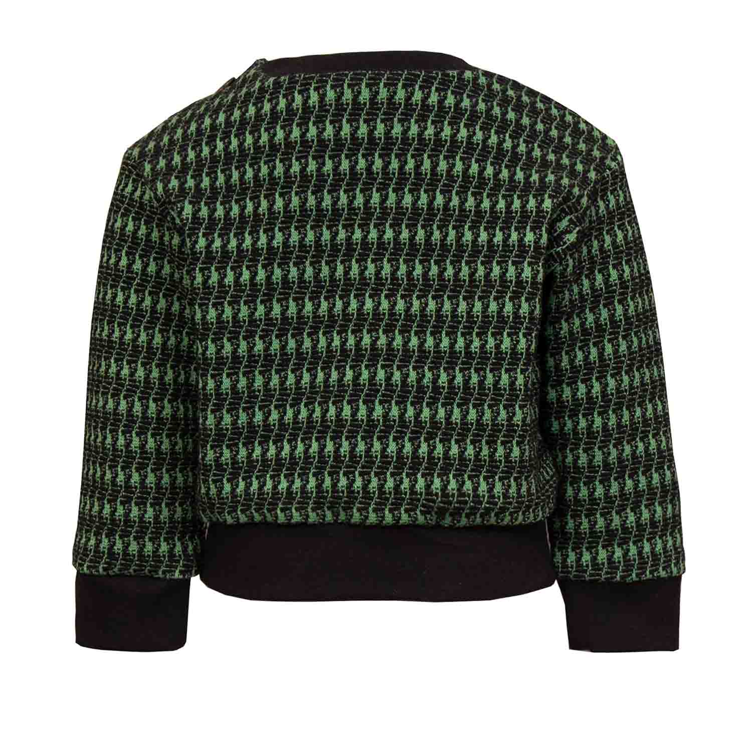 Black and green pied de poule Baby Sweatshirt with Dragon Appliqué Infantium Victoria