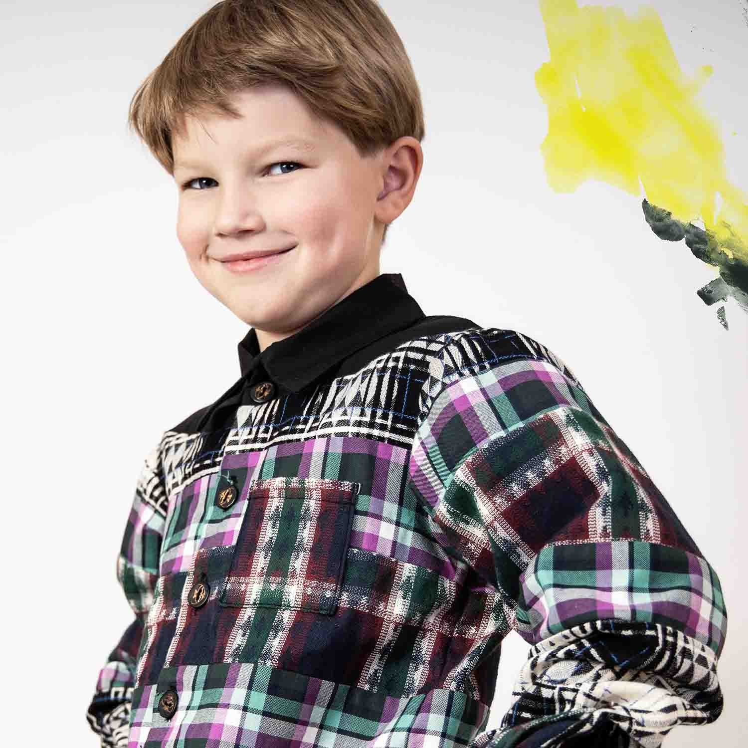 Mixed Tartan Plaid Shirt Infantium Victoria