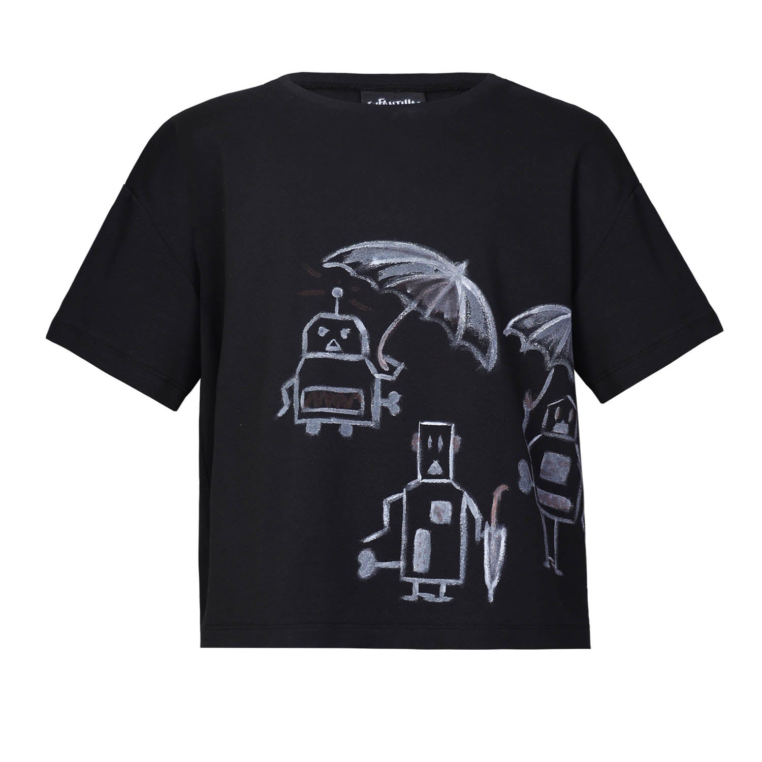 Hand-Painted Oversized Black T Shirt for Kids Infantium Victoria