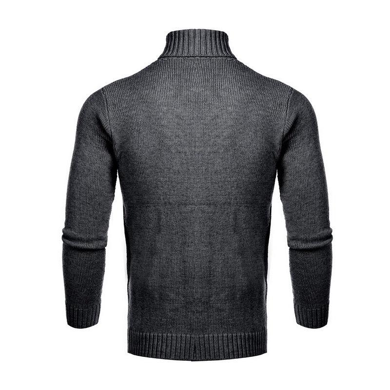 Autumn Winter Men's Turtleneck Sweater - Warm Retro Knitted Pullover Long Sleeve Sweater - GONZALES ONLINE SHOP