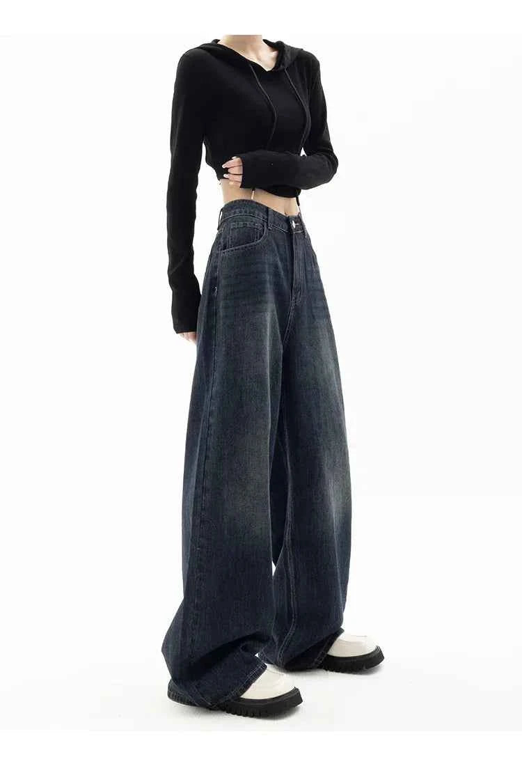Vintage Baggy High Waist Jeans Women Y2K Wide Leg Oversized Harajuku Popular Fashion Autumn Streetwear Men Jeans Pants