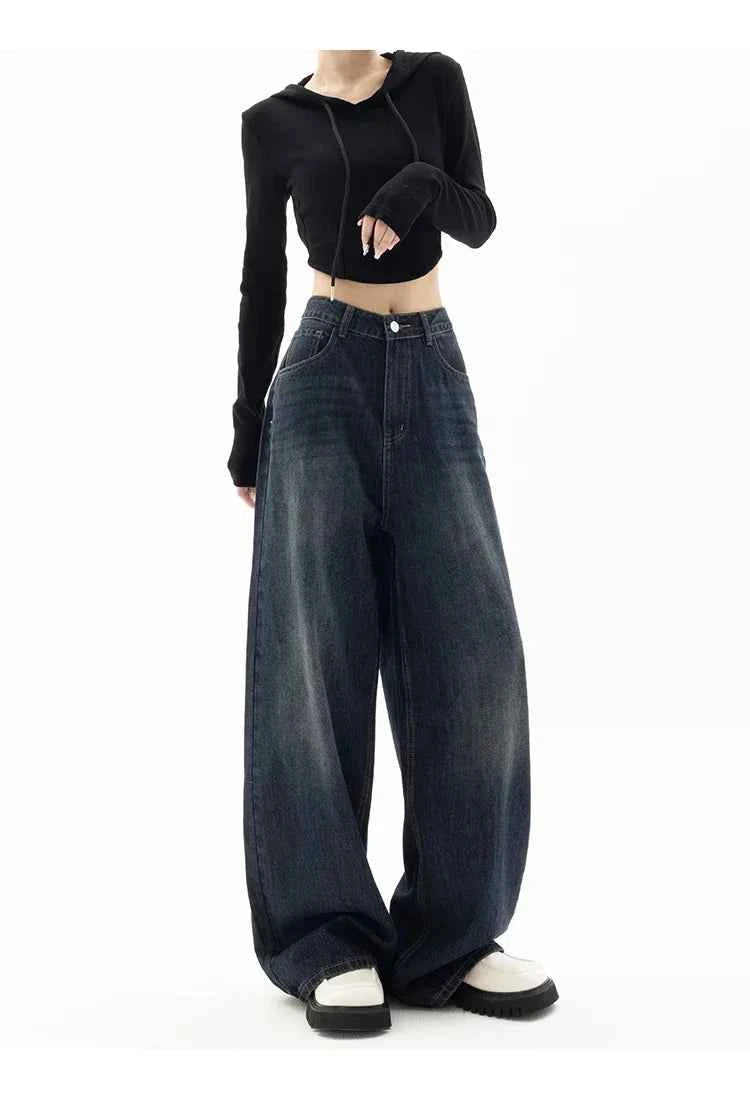 Vintage Baggy High Waist Jeans Women Y2K Wide Leg Oversized Harajuku Popular Fashion Autumn Streetwear Men Jeans Pants