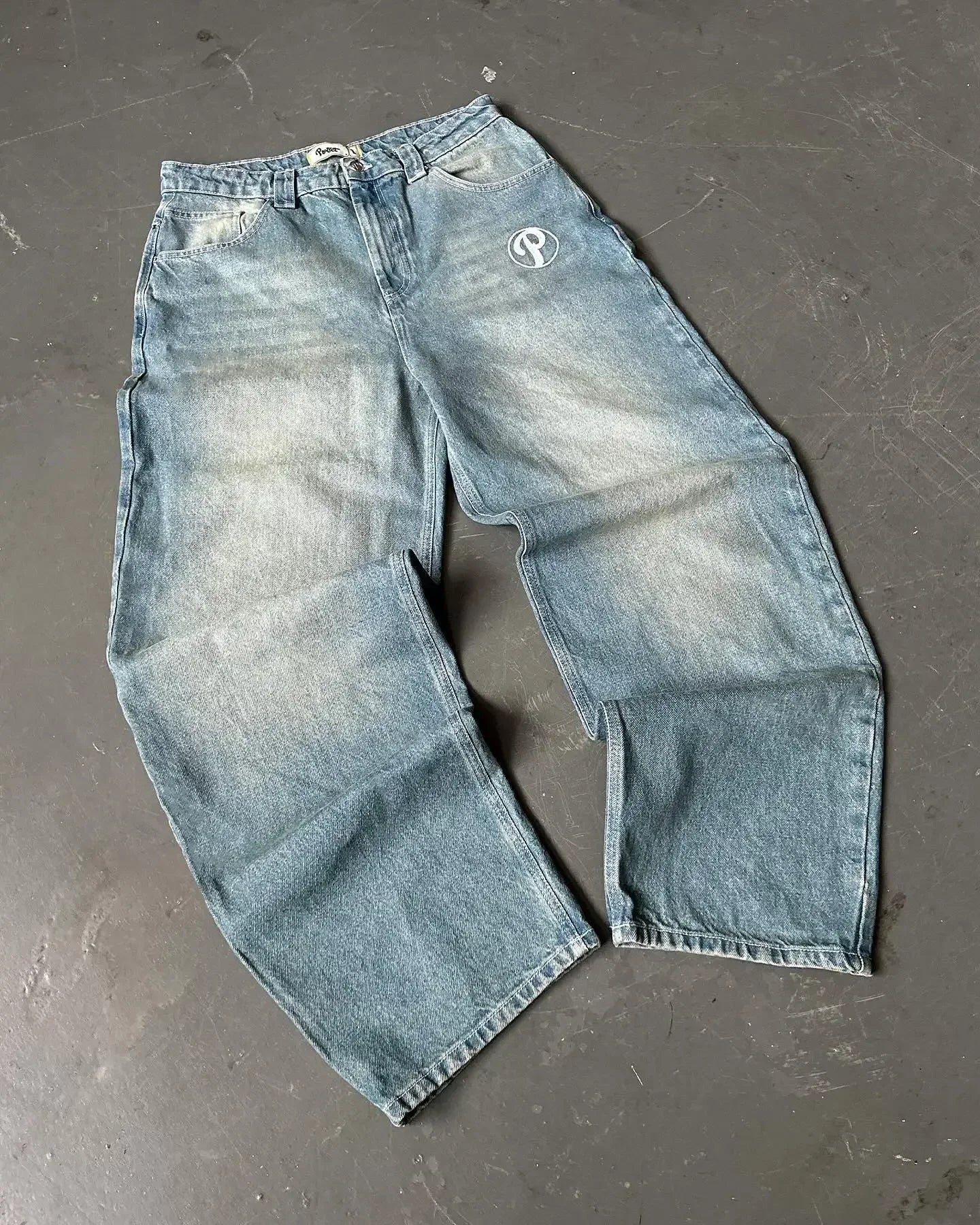 American Hip-hop Retro Loose Jeans Women's Y2K New Tide Harajuku High Waist Wide leg Pants Gothic Wide Pants Street Pants Male GONZALES ONLINE SHOP