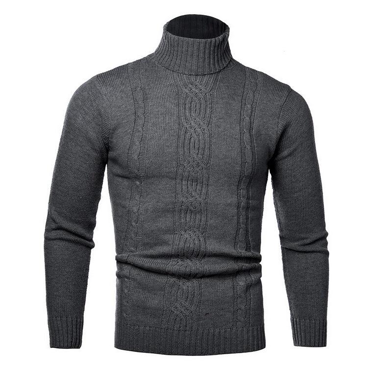 Autumn Winter Men's Turtleneck Sweater - Warm Retro Knitted Pullover Long Sleeve Sweater - GONZALES ONLINE SHOP