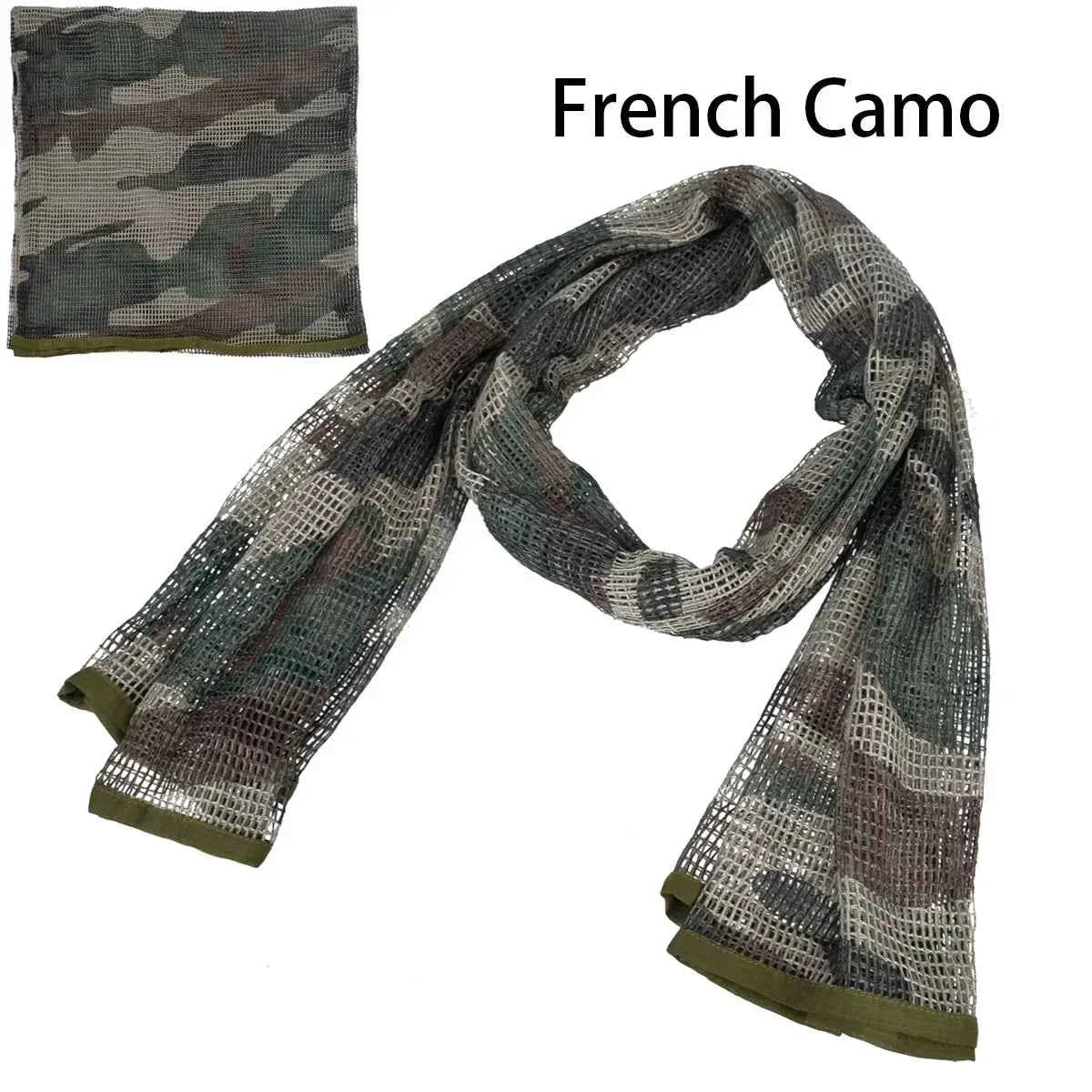 Camouflage Netting Scarf Sniper Veil Camo Mesh Face Scarf Veil Shemagh Head Wrap for Outdoor Camping Hiking Hunting Scarves