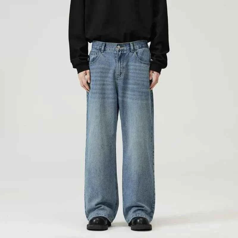 Black Jeans Men's Wide-leg Pants American Retro Washed Cleanfit Loose Straight 2025 Spring and Summer New