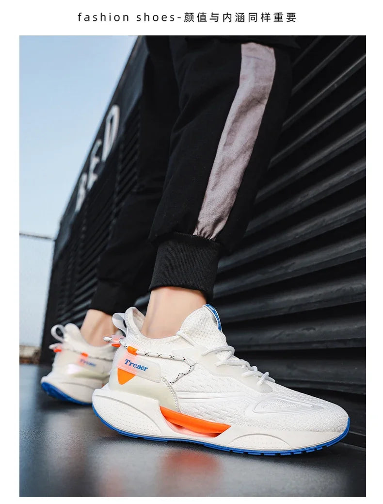 Sneakers Men High-quality Running Shoes with Popcorn Shoe Comfortable Unisex Running Walking Casual Tennis Shoe Breathable Light GONZALES ONLINE SHOP