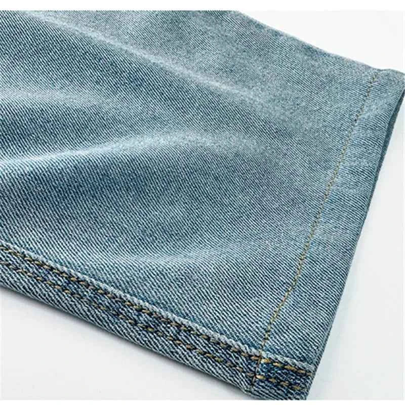 High Quality Kids Straight Fit Drawstring Jeans for Boy Girl Brief High Waist Denim Pants Unisex Child Casual Jeans Trousers
