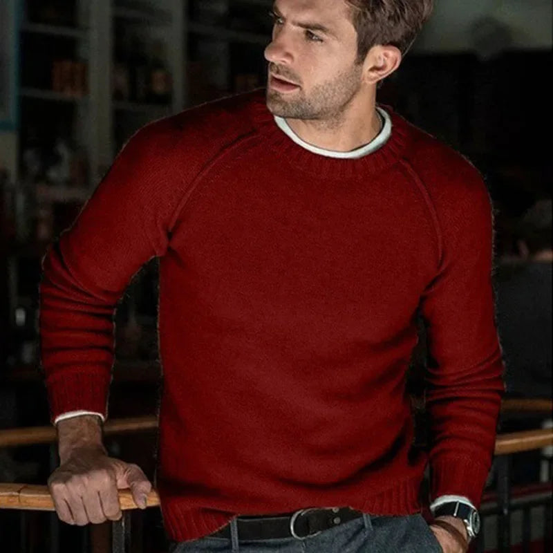 Autumn Winter Solid Sweater Men New Casual Slim Fit Mens Knitted Sweaters Comfort O-Neck Knitwear Pullover Men S-3XL Pull Homme GONZALES ONLINE SHOP