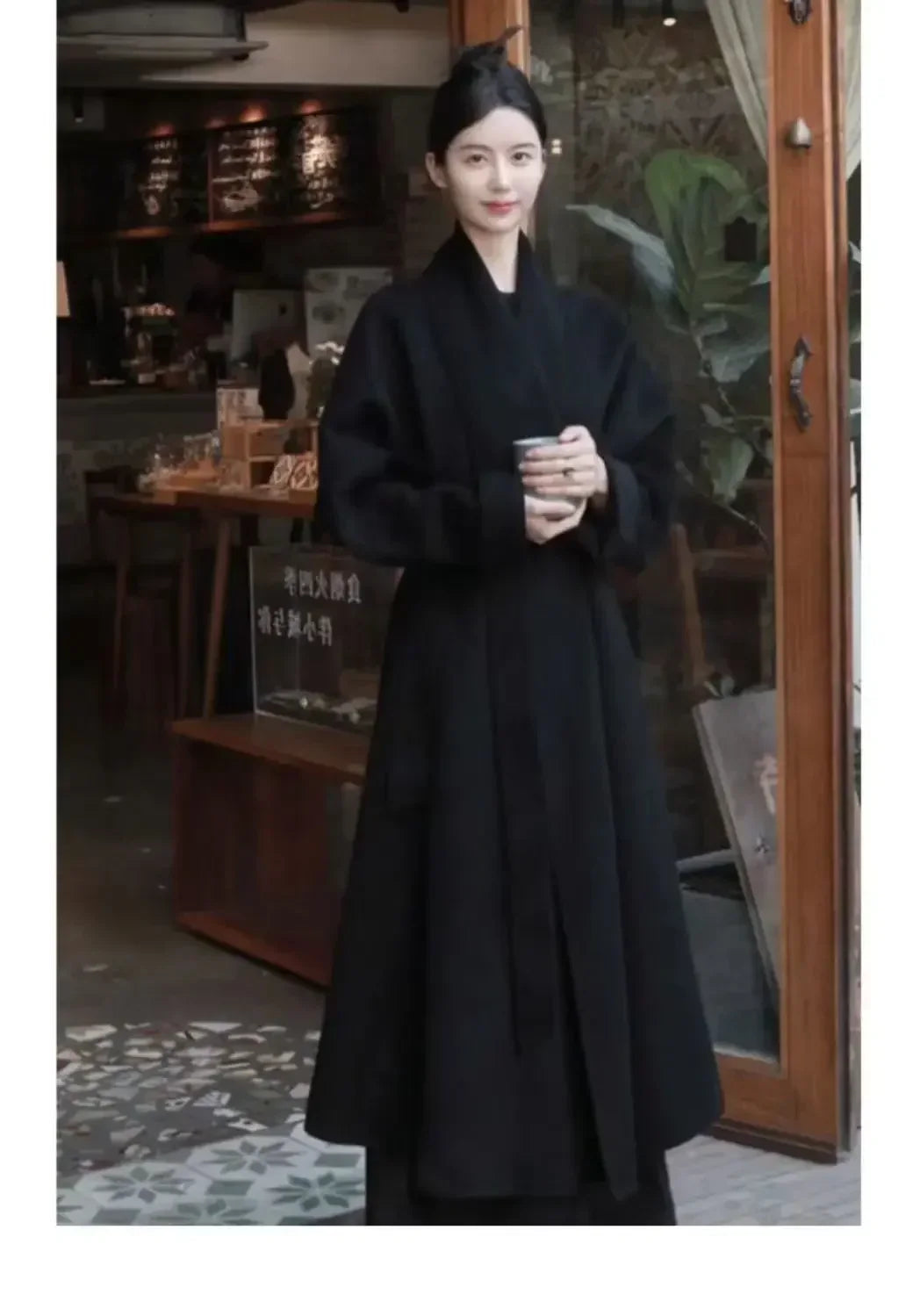 Elegant Korea Chic Woolen Coat for Women - Long Sleeve Loose White Overgarment for Autumn Winter 2023 - GONZALES ONLINE SHOP