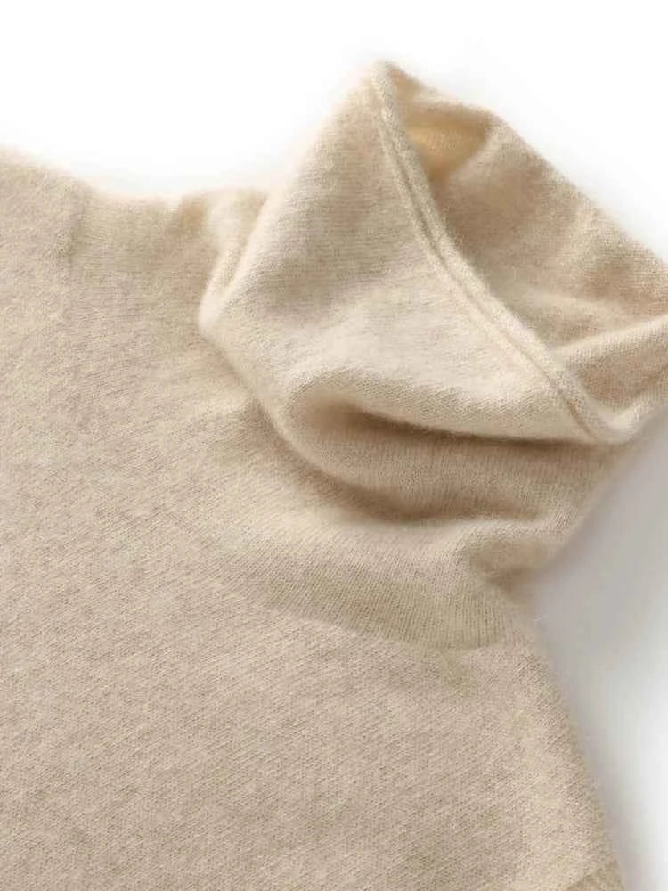 Women 100% Merino Wool Sleeveless Pullovers Turtleneck Sweater Waistcoat Wool Knitwear Spring Autumn Winter Fashion Vest Tops