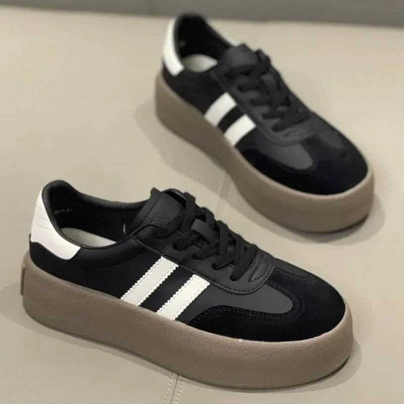 Sports shoes thick sole casual board shoes women 2024 new cowhide everything soft sole inside increase de training shoes GONZALES ONLINE SHOP