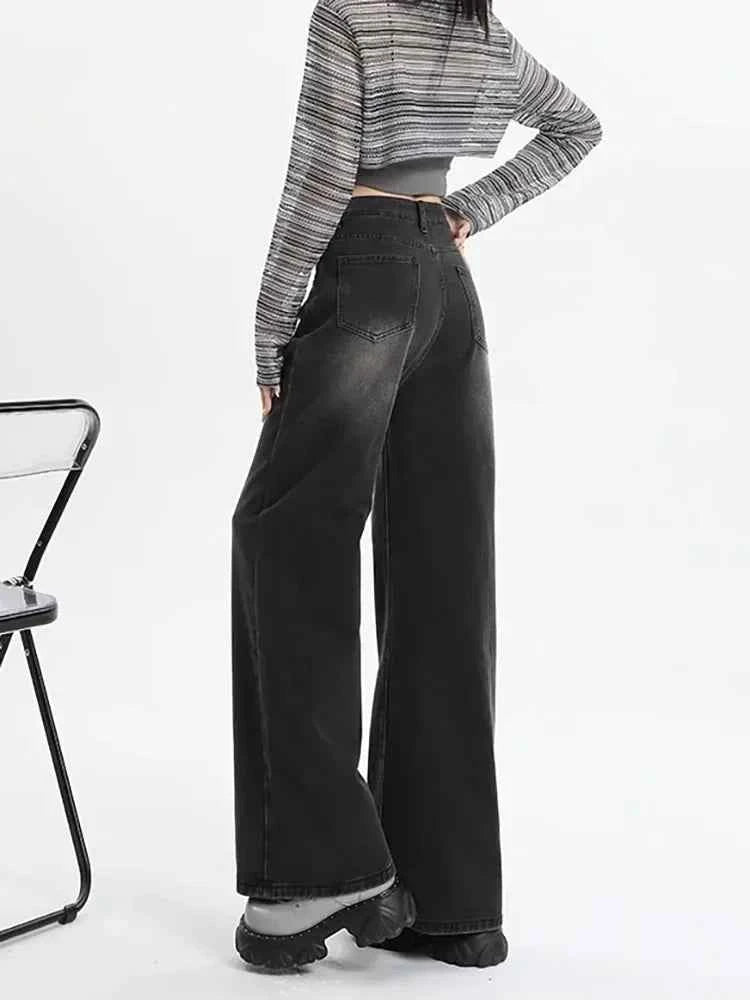 Vintage Baggy High Waist Jeans Women Y2K Wide Leg Oversized Harajuku Popular Fashion Autumn Streetwear Men Jeans Pants