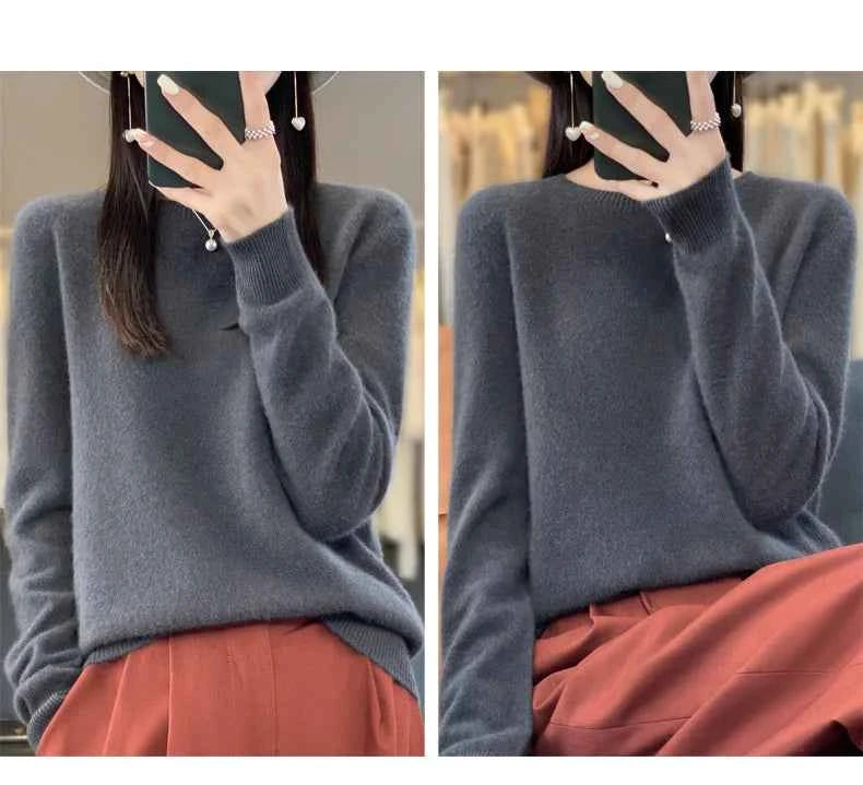 New cashmere sweater women's sweater in autumn and winter 100% merino wool fashion O-neck autumn warm pullover top