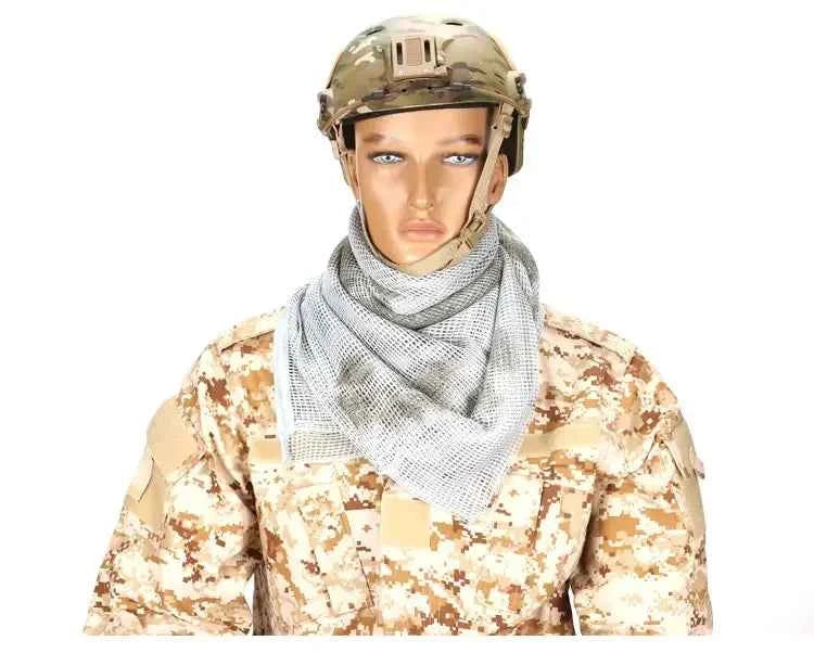 Camouflage Netting Scarf Sniper Veil Camo Mesh Face Scarf Veil Shemagh Head Wrap for Outdoor Camping Hiking Hunting Scarves