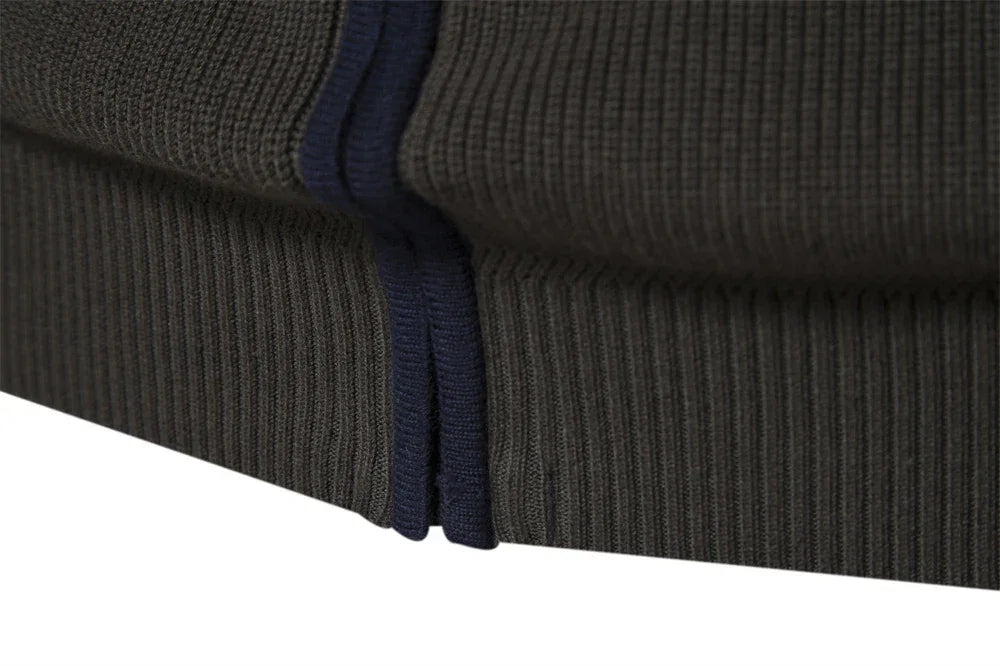 2023 New Autumn Winter Patchwork Sweater for Men - High Quality Zipper Cardigans in Cotton - GONZALES ONLINE SHOP