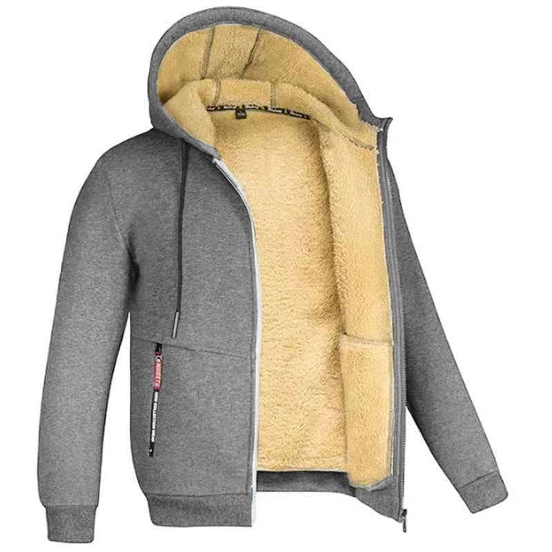 Men's Jacket Winter Camouflage Fleece Thicken Hooded Jackets Male Long Sleeve Coat Casual Zip Up Hoodies Streetwear Men's Coats