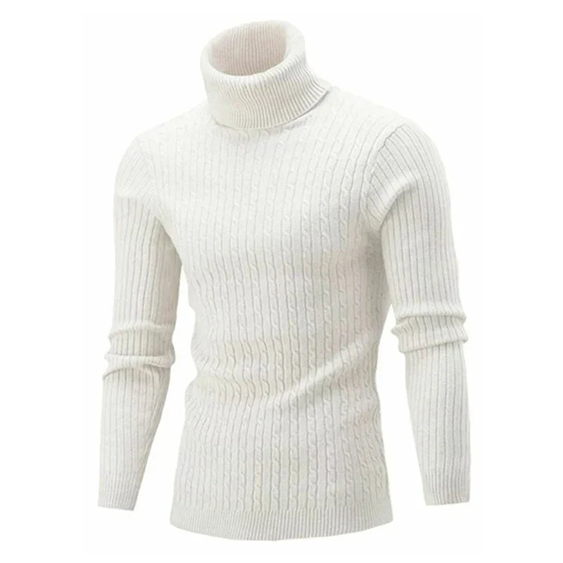 Autumn Winter Men's Turtleneck Sweater - Warm Retro Knitted Pullover Long Sleeve Sweater - GONZALES ONLINE SHOP