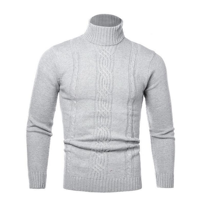 Autumn Winter Men's Turtleneck Sweater - Warm Retro Knitted Pullover Long Sleeve Sweater - GONZALES ONLINE SHOP