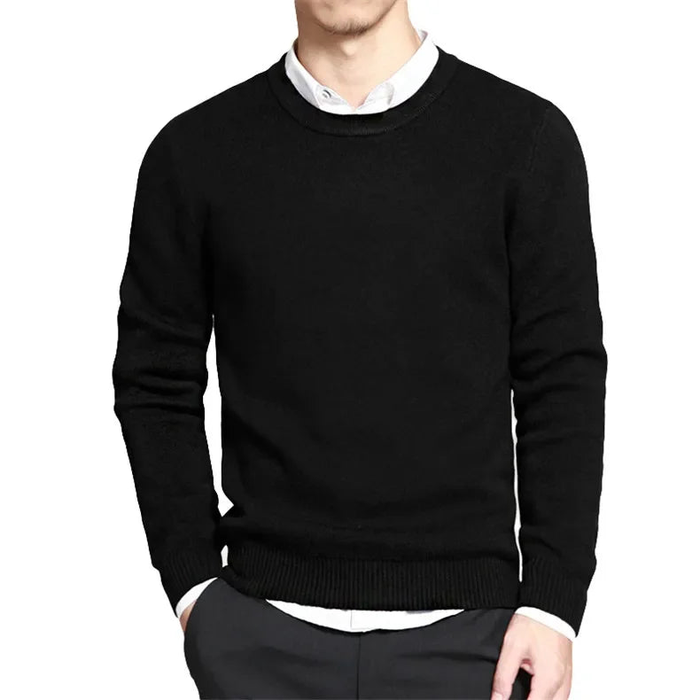 Men's Striped Cotton Sweater Pullover O Neck Knitwear Autumn Jumpers Plus Size 3XL 4XL - GONZALES ONLINE SHOP