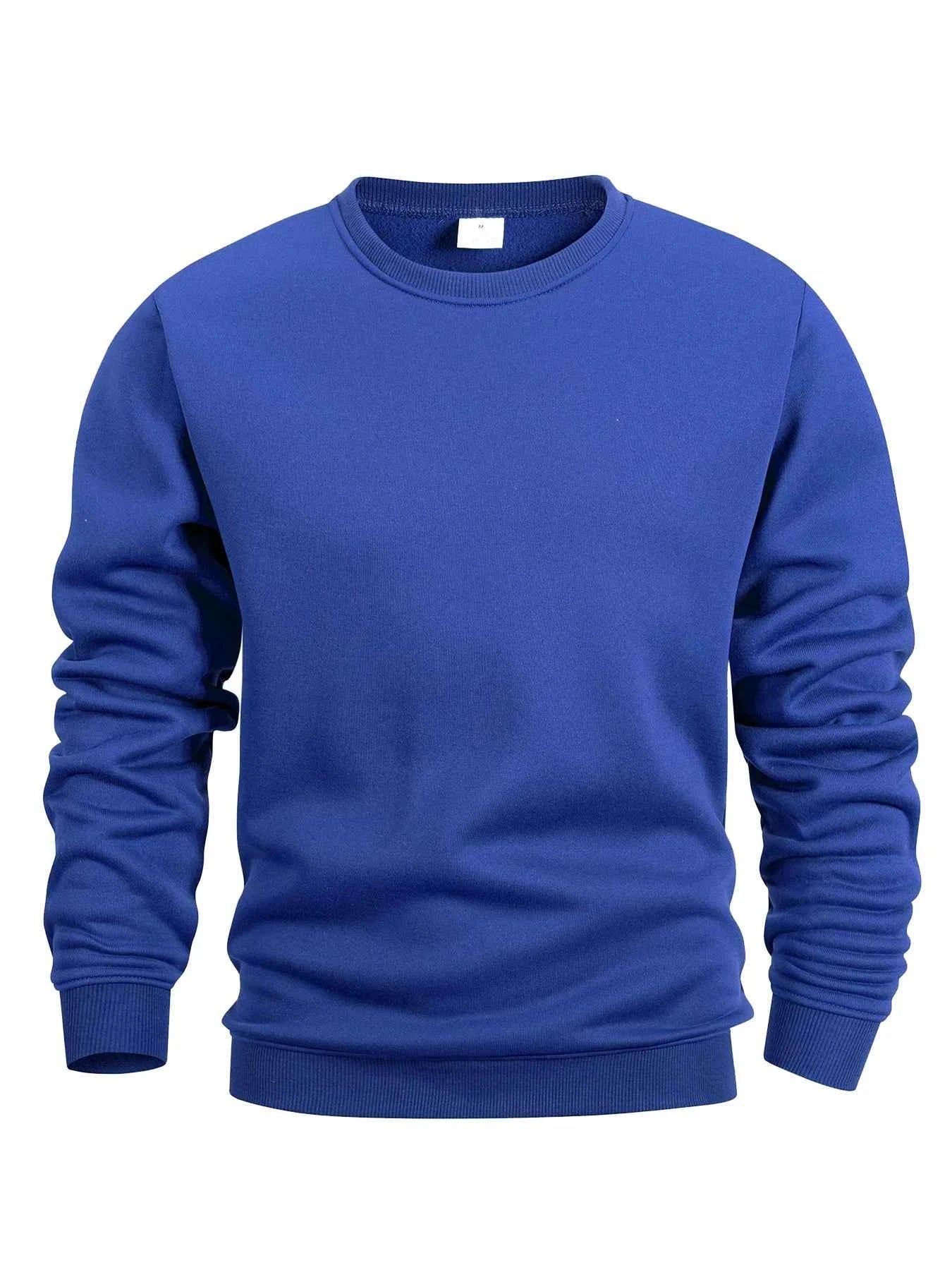 Men's Crew Neck Sweatshirts Solid Color Sweatwear Spring Outdoor Casual Daily Long Sleeve Pullover Hoodie Man Sportswear