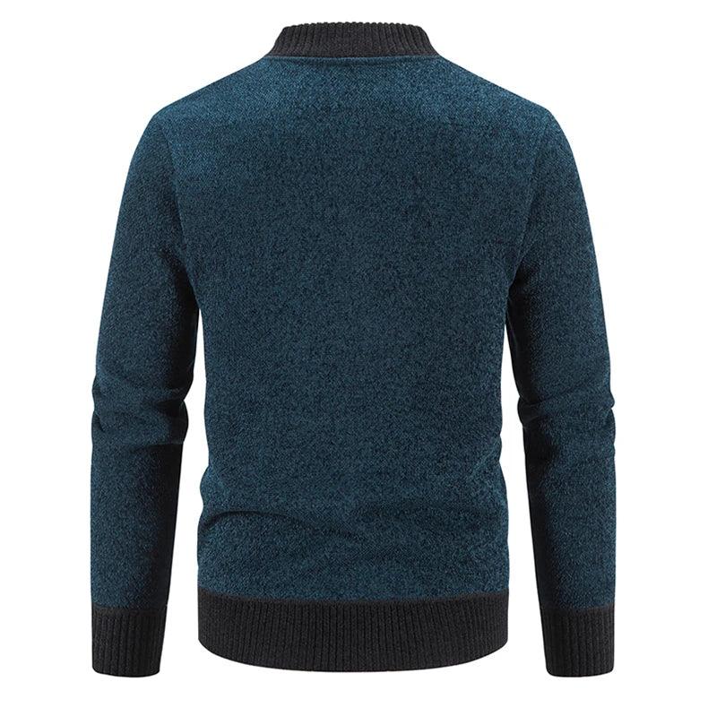 Mens Cardigan Sweater 2024 Autumn Winter Thick Warm Zipper Slim Fit Knitted Jacket Male Fleece Sweater Coat Jacket Men Clothing GONZALES ONLINE SHOP