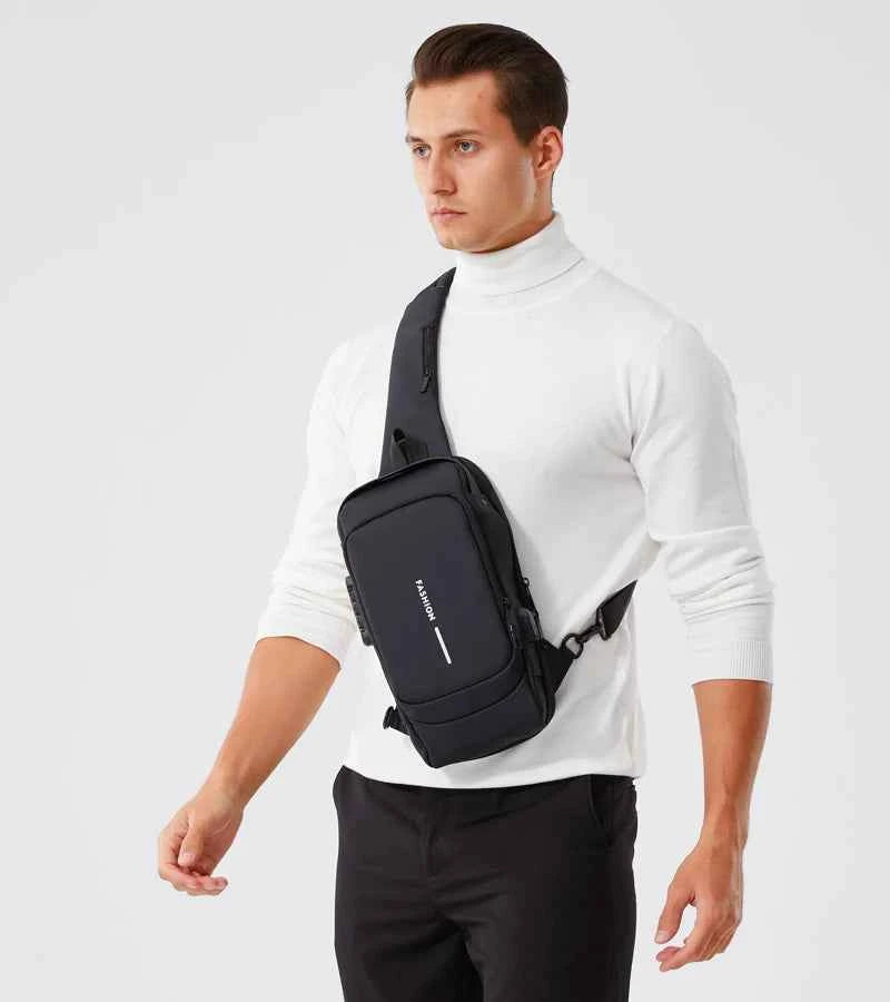 New Brand Designer Men Crossbody Bag PU Leather Classic Anti-Theft Shoulder Bag Chest Bag Multifunctional for Men