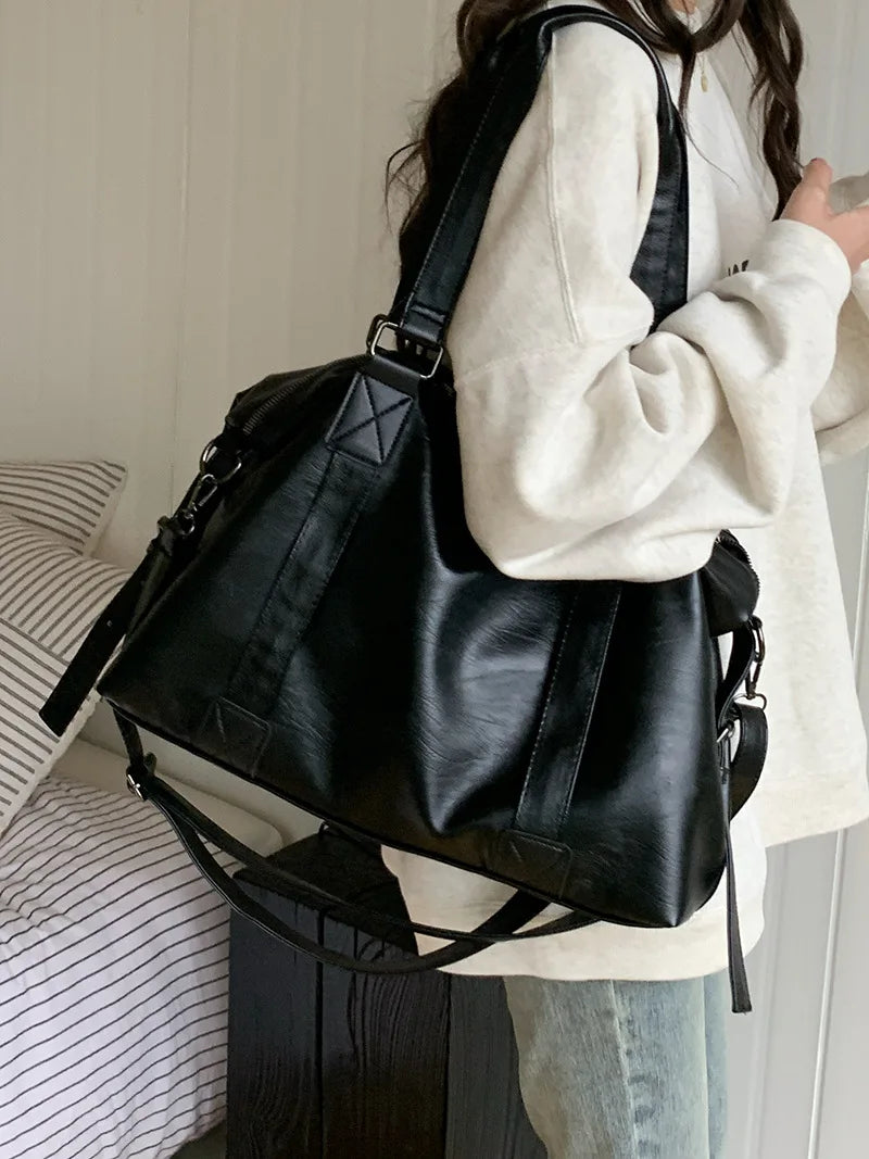 Fashion Tote Bag Leather Women Bag Simplicity Handbag Solid Vintage Shoulder Messenger Bag for Ladies GONZALES ONLINE SHOP