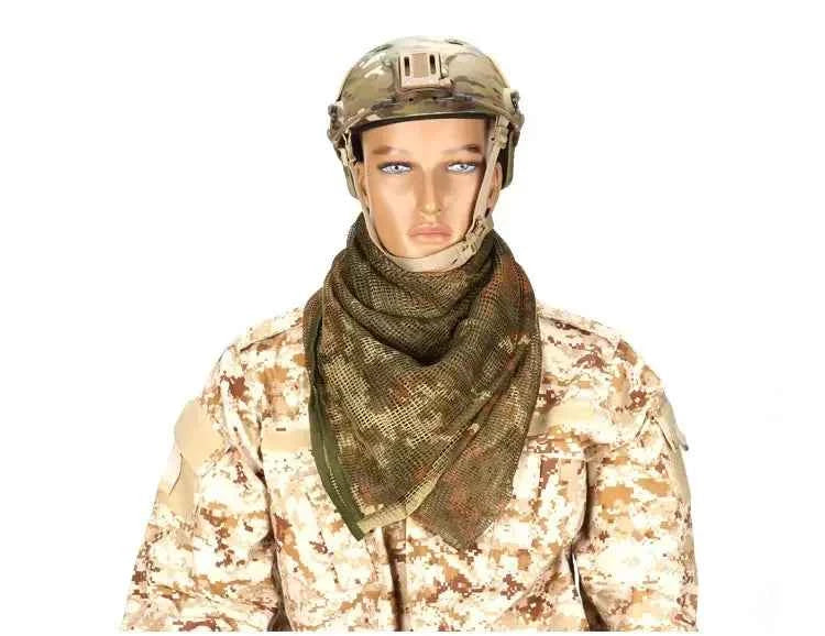 Camouflage Netting Scarf Sniper Veil Camo Mesh Face Scarf Veil Shemagh Head Wrap for Outdoor Camping Hiking Hunting Scarves