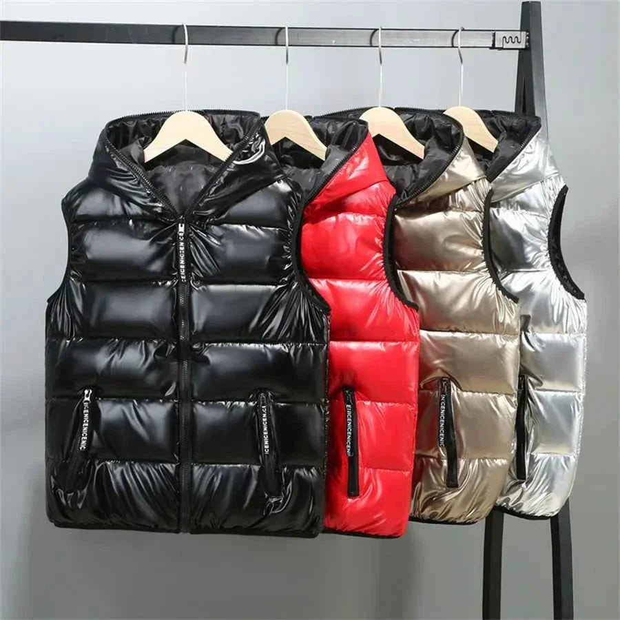 Men's Waterproof Winter Vest - Glossy Hooded Design, Warm and Waterproof - GONZALES ONLINE SHOP