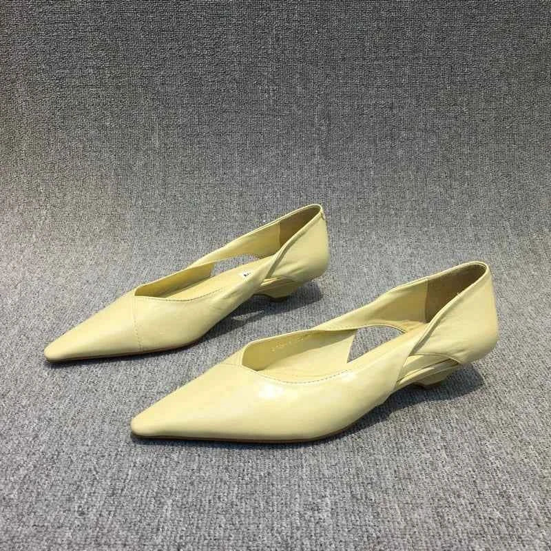 Shoes for Woman 2024 Comfortable Women's Summer Footwear Moccasins Blue Low Heel Elegant Pointed Toe High Quality Popular Young