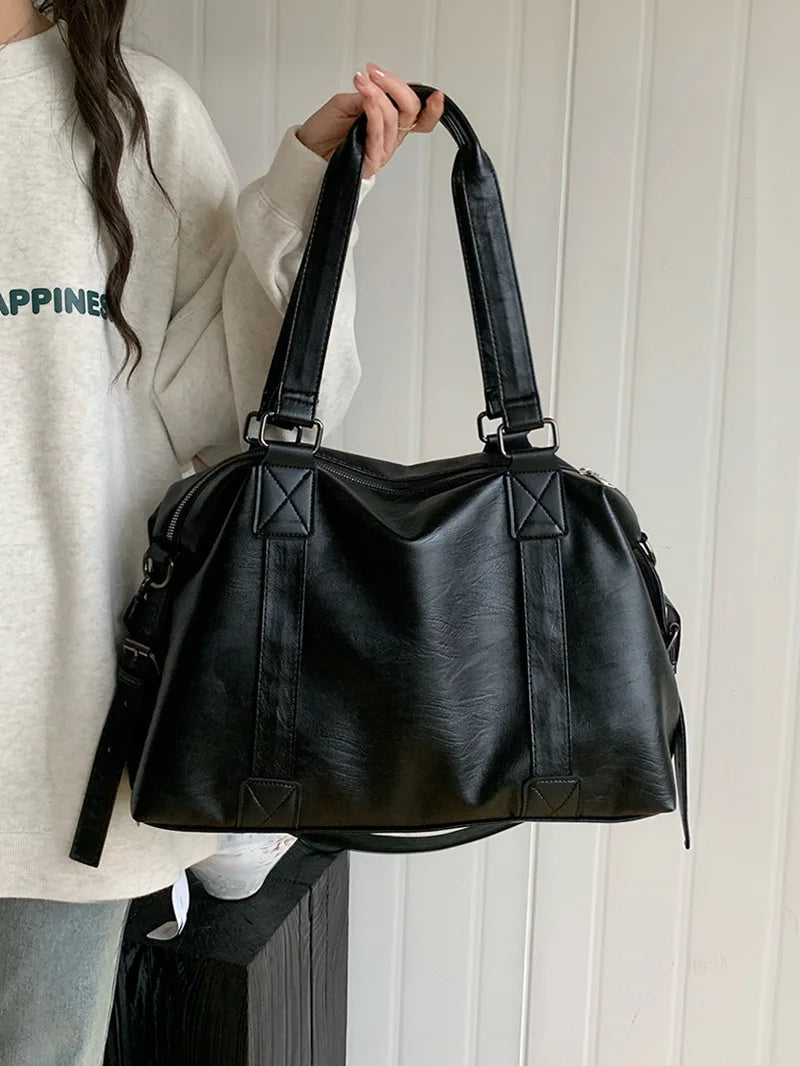 Fashion Tote Bag Leather Women Bag Simplicity Handbag Solid Vintage Shoulder Messenger Bag for Ladies GONZALES ONLINE SHOP