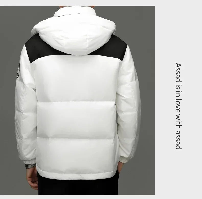 Winter New Down Jacket Men's Thick Warm White Duck Casual Coat Hooded Cold-proof Jack Clothing - GONZALES ONLINE SHOP