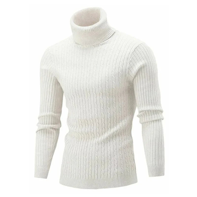 Autumn Winter Men's Turtleneck Sweater - Warm Retro Knitted Pullover Long Sleeve Sweater - GONZALES ONLINE SHOP