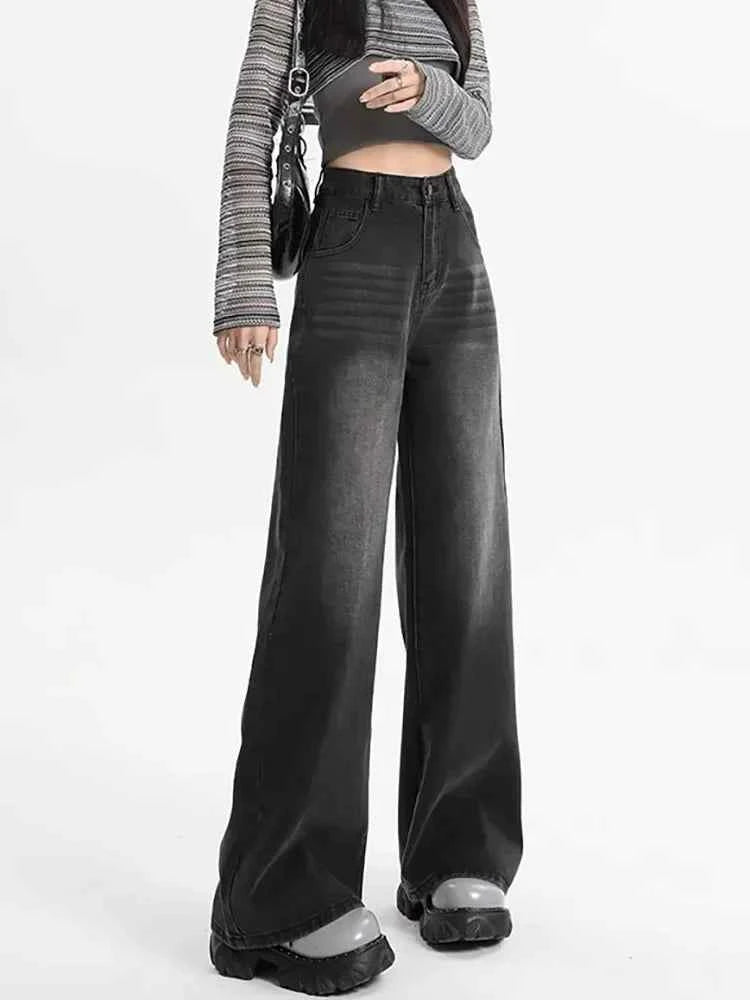 Vintage Baggy High Waist Jeans Women Y2K Wide Leg Oversized Harajuku Popular Fashion Autumn Streetwear Men Jeans Pants