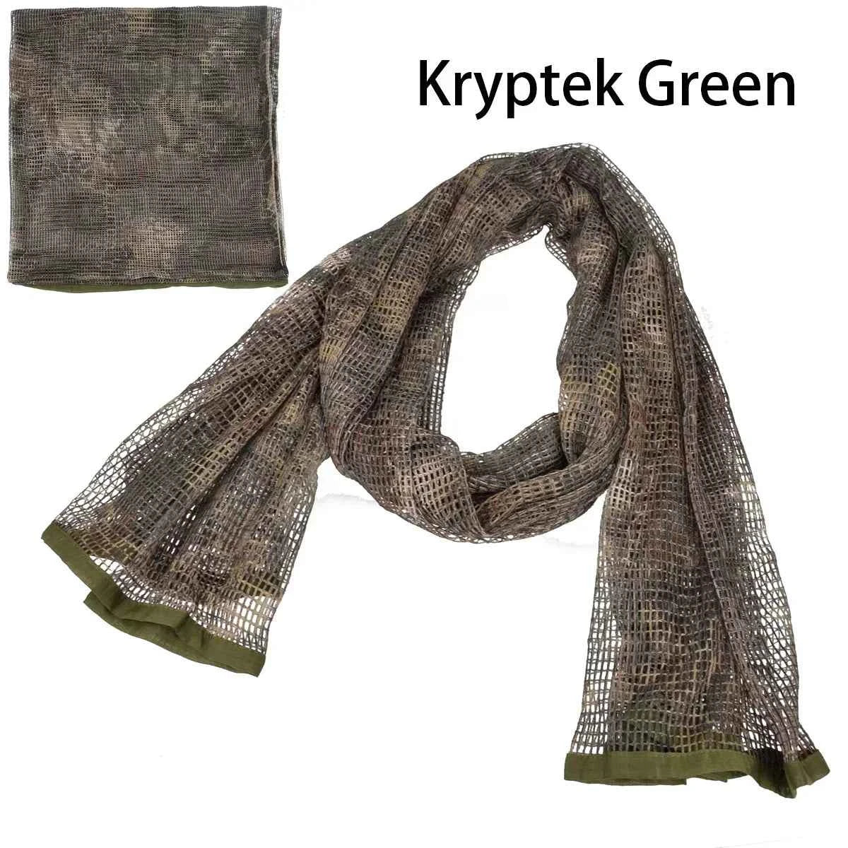 Camouflage Netting Scarf Sniper Veil Camo Mesh Face Scarf Veil Shemagh Head Wrap for Outdoor Camping Hiking Hunting Scarves