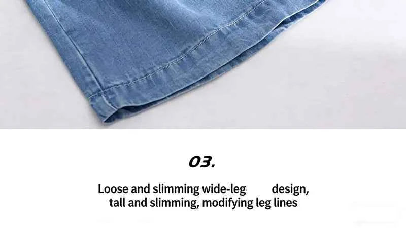 High Waist Straight Leg Denim Jeans Ice Silk Yoga jeans Summer Thin Wide Leg Pants Women's Fashion Comfortable Fit Jeans