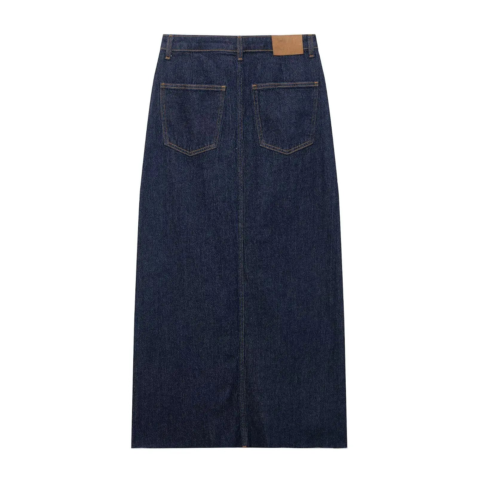 Women's Denim Vest Sleeveless Midi Dress Suit Front Slit Design High Waist Classic Pocket Detail Fashion Ladies Stylish GONZALES ONLINE SHOP