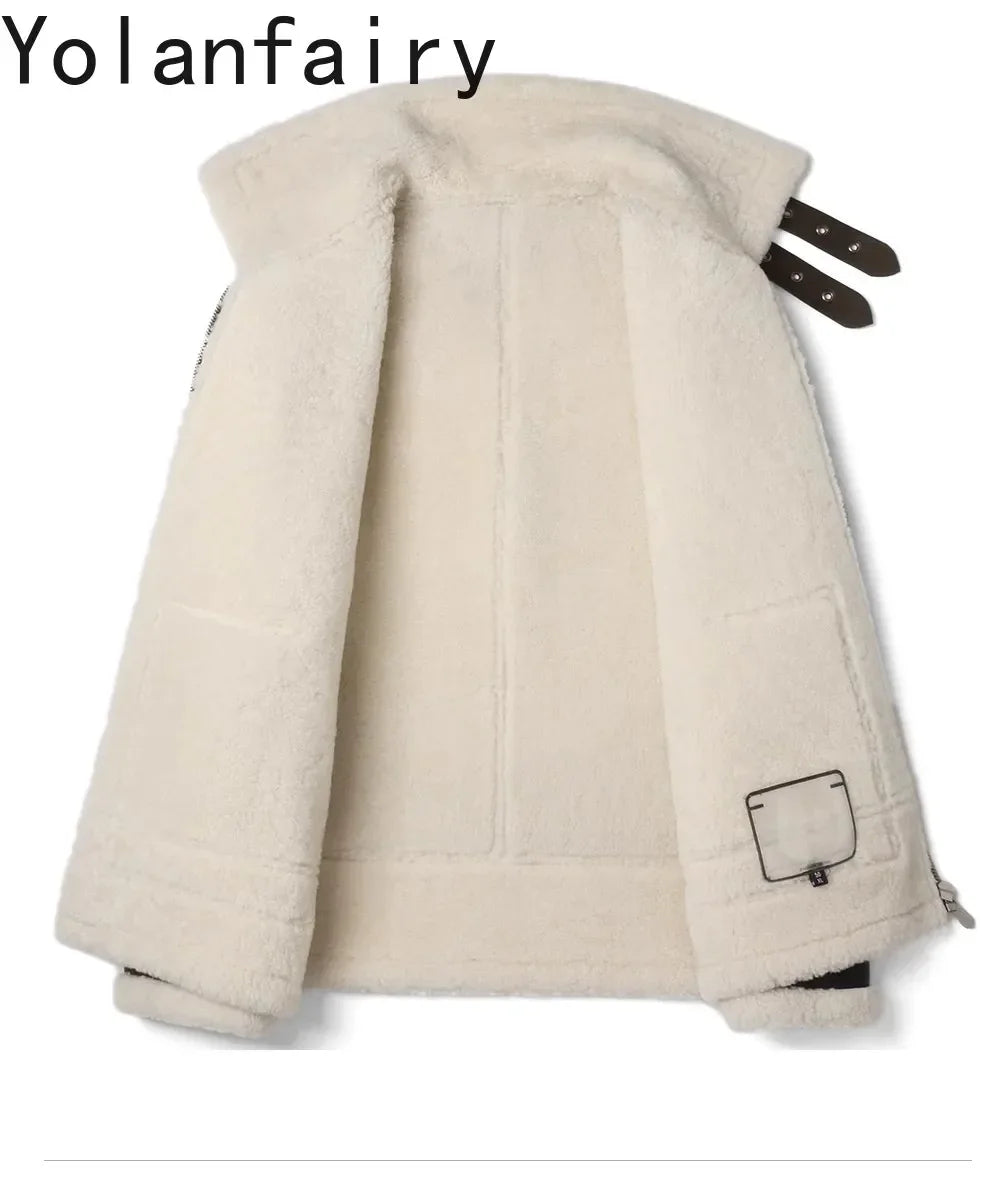 YOLANFAIRY Real Sheepskin Fur Men Jacket Natural Fur Coats Man Luxury Clothing Winter Jacket Black Fur Coat Куртка Мужская 2024 - GONZALES ONLINE SHOP