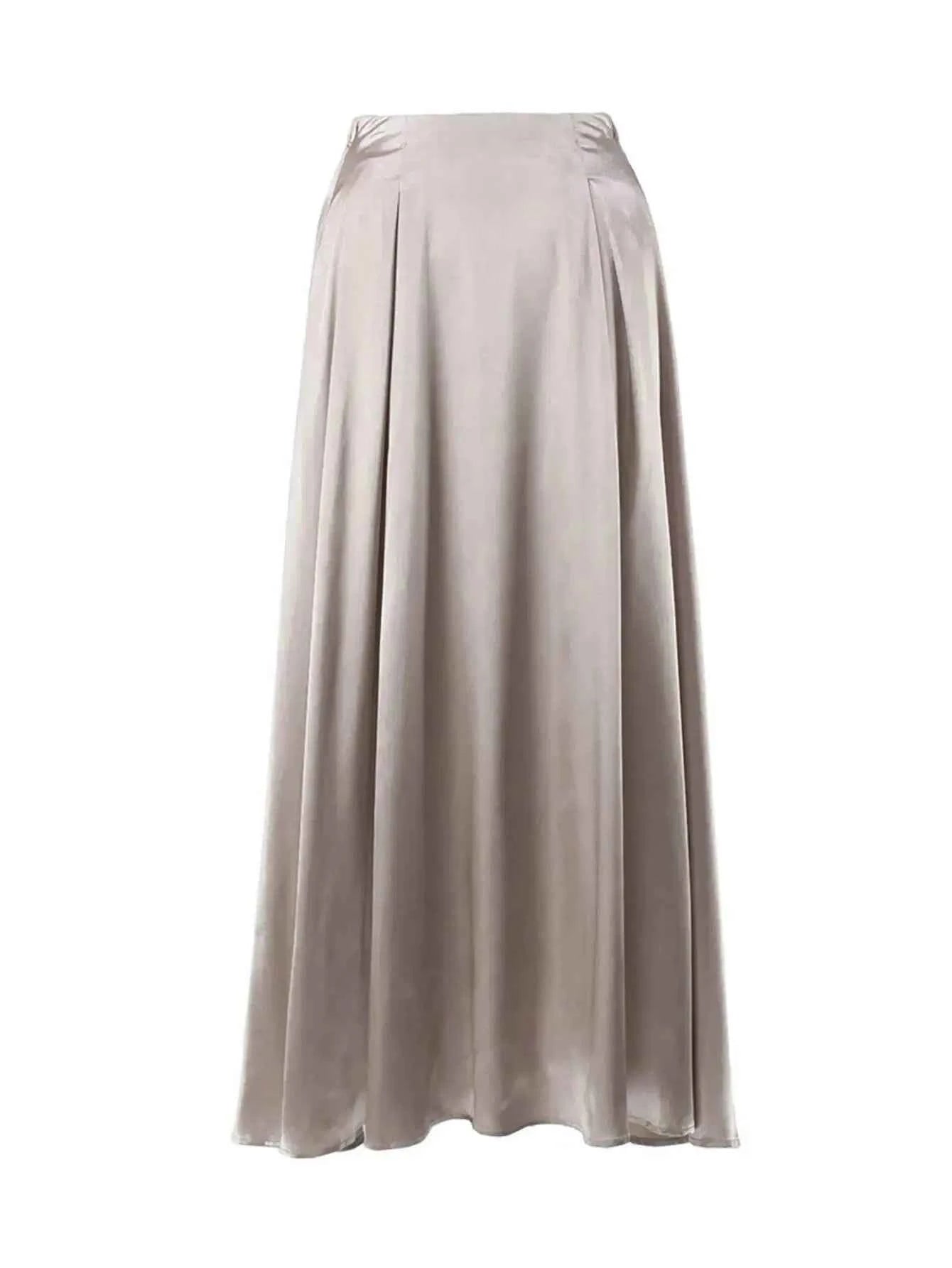 Sexy fashion maxi satin skirt women summer high waist long skirts elegant black white party skirt for woman clothing streetwear