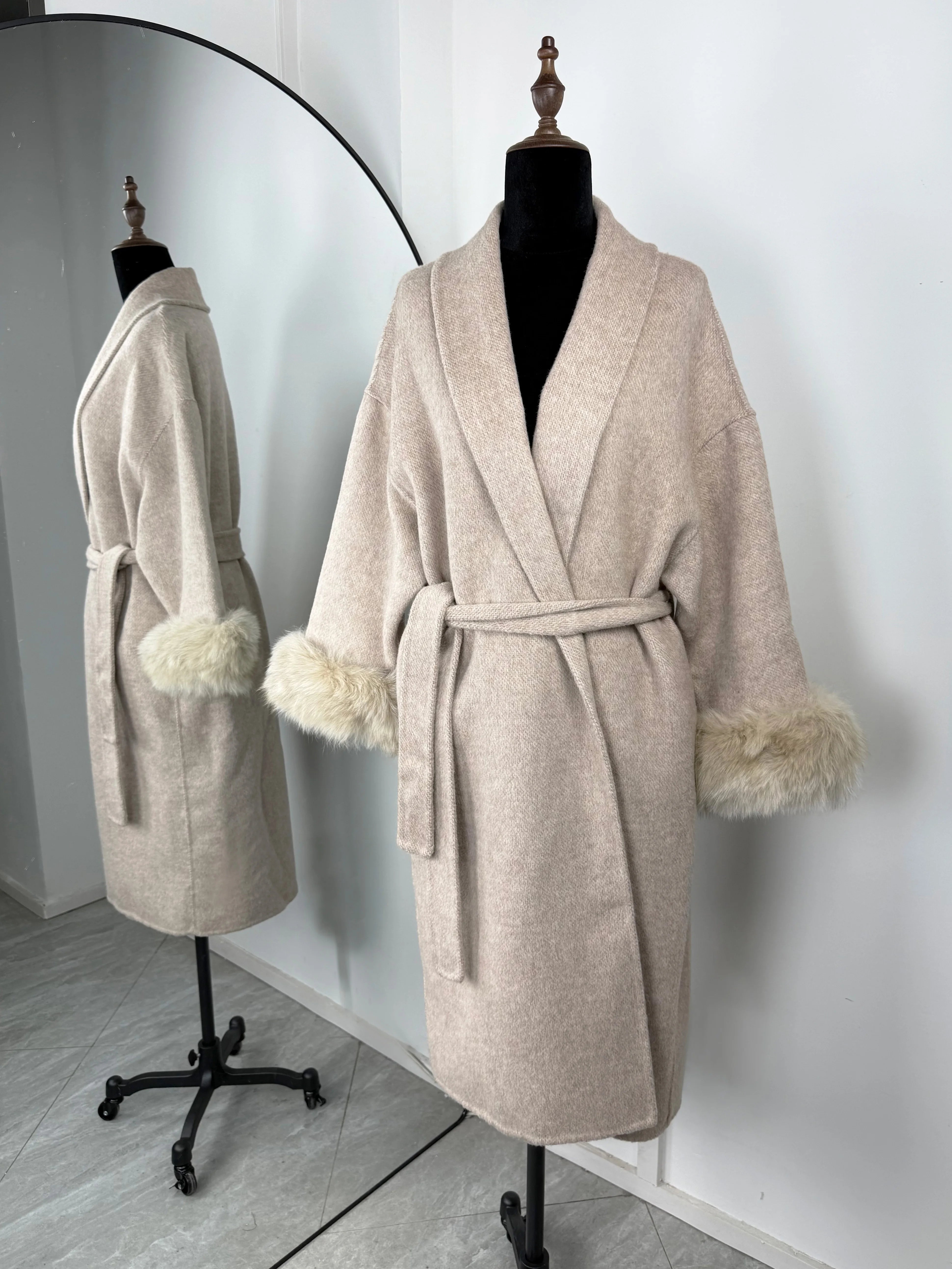 TARUXY Fox Fur Woolen Coats Women's Short Coat Office Lady Removable Elegant Double-sided Wool Overcoat 2025 New Cardigan Jacket GONZALES ONLINE SHOP