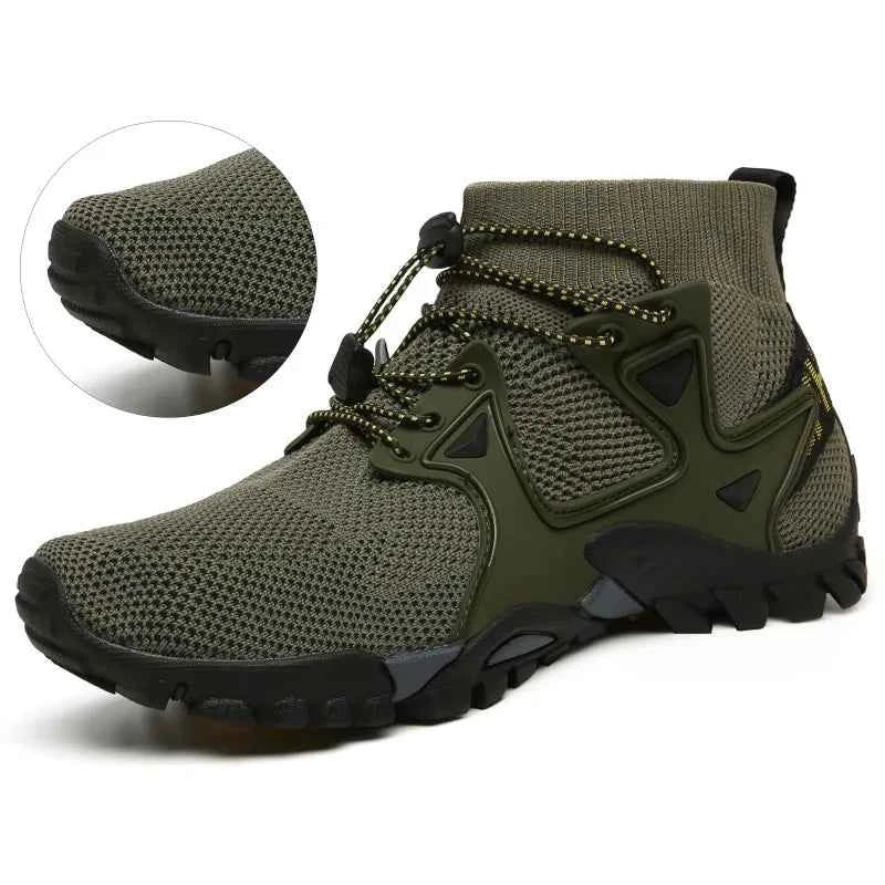 Shoes for Men Walking 2023 Summer New High Top Boots Breathable Mesh Mountaineering Outdoor Comfortable Leisure Travel Sneakers