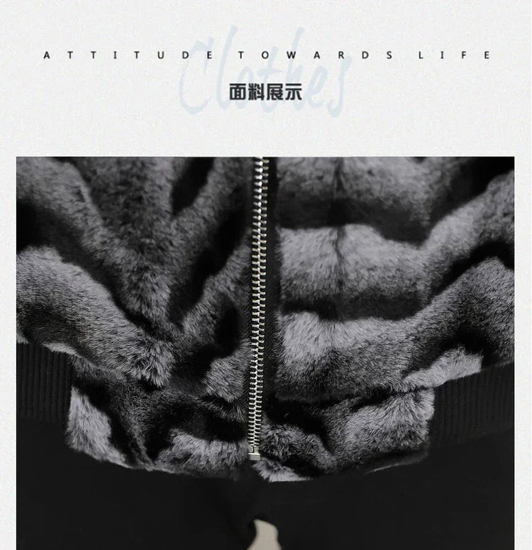 2022 Winter Faux Fur Jackets Men - Thicken Warm Imitation Fur Hooded Coat for Casual and Business Use - GONZALES ONLINE SHOP